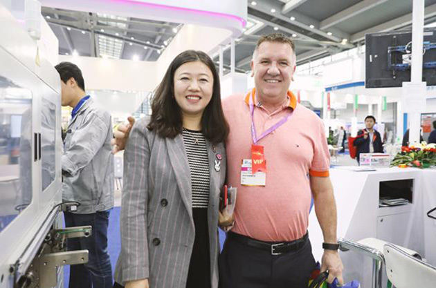 A photo with a Danish client in the wide-format printing industry
